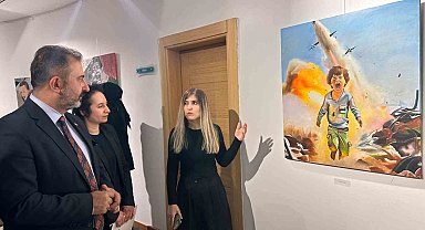 Gazze'deki dramı üniversite öğrencileri tuvale yansıttılar