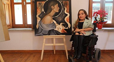 Genç ressamın eserleri sanatseverlerle buluştu