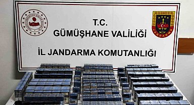 Gümüşhane'de jandarma ekiplerinin yaptığı operasyonda çok sayıda kaçak tütün ürünü ele geçirildi