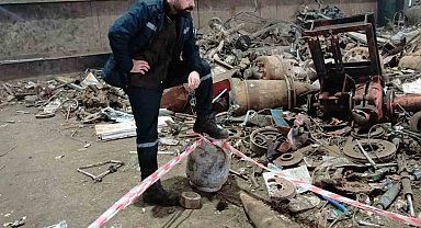 Haddehanenin hurdalığında top mermisi bulundu