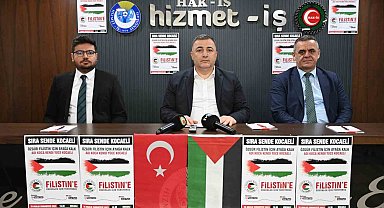 HAK-İŞ'ten Kocaeli'de Filistin'e destek mitingi