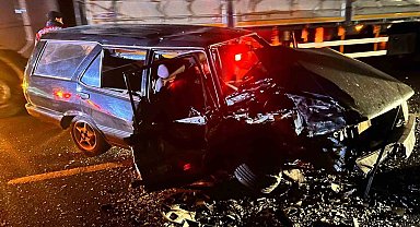 Hurdaya dönen otomobilde burnu bile kanamadı