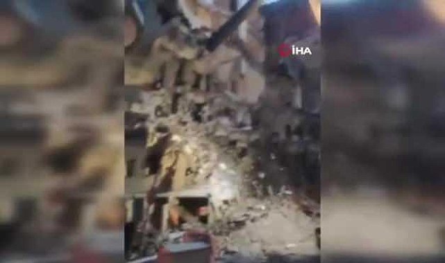 İlginç görüntü: Büyük kısmı yıkılan binanın 7. katı ayakta kaldı