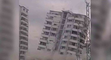 İş makinesinin darbesiyle 10 katlı bina yerle bir oldu