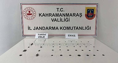 Kahramanmaraş'ta sikke ve tarihi objeler ele geçirildi