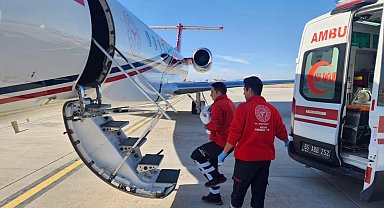 Kalp rahatsızlığı olan yenidoğan bebek için uçak ambulans havalandı
