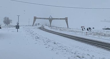 Karlıova'da beklenen kar yağdı, ilçe tamamen beyaza büründü