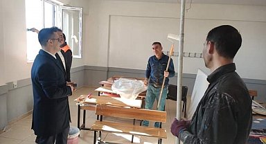 Kaymakam Yılmaz, okul tadilatını yerinde inceledi
