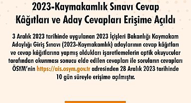 Kaymakamlık sınavı sonuçları açıklandı