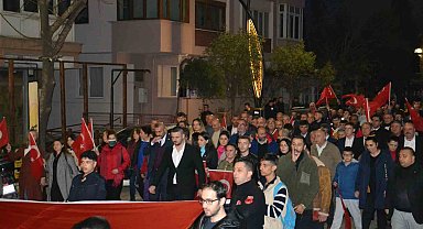 Keşan'da "Şehitlere Saygı ve Teröre Lanet Yürüyüşü" yapıldı