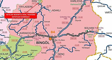 Kiğı yolu heyelan nedeni ile trafiğe kapandı