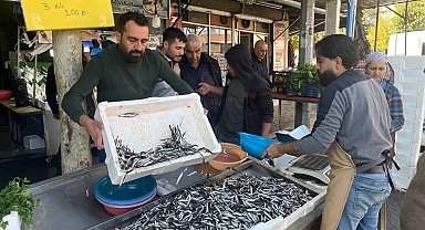 Kilis'te balık tezgahlarını Karadeniz hamsisi süslüyor