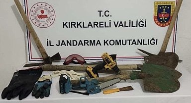 Kırklareli'de kaçak kazı yapan şüpheliler yakalandı