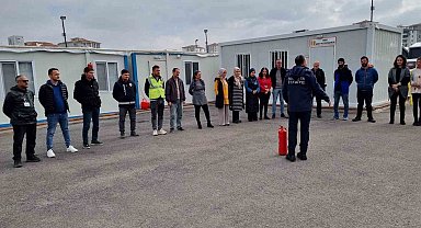 Konteyner kentte kalanlara yangın eğitimi