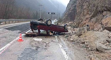 Kontrolden çıkan otomobil takla attı: 1 yaralı