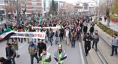 Konya'da binler Filistin için yürüdü