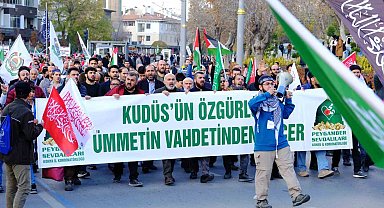 Konya'da Gazze'ye destek yürüyüşü