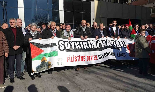 Kütahya'nın Tavşanlı ilçesinde Filistin'e destek yürüyüşü