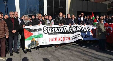 Kütahya'nın Tavşanlı ilçesinde Filistin'e destek yürüyüşü