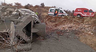 Malatya'da beton mikseri devrildi: 1 yaralı