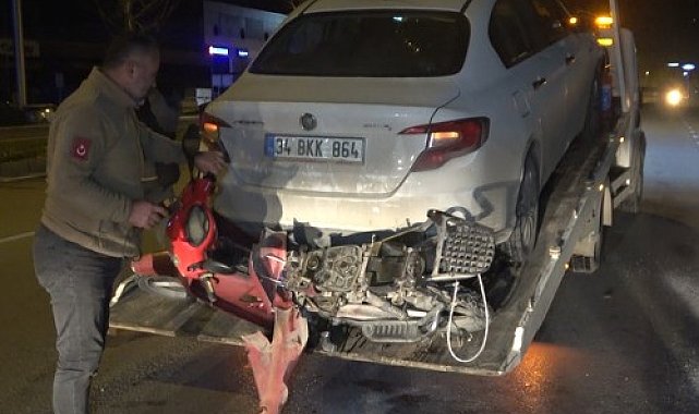 Motosiklete çarpan sürücü olay yerinden kaçtı