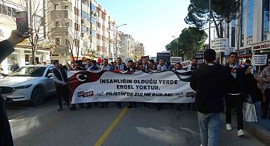 Muğla'da Filistin'e destek yürüyüşü gerçekleştirildi
