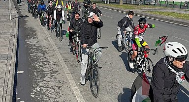 Pedalları Filistin için çevirdiler
