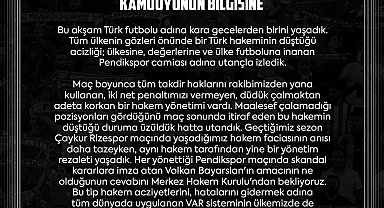 Pendikspor'dan hakem tepkisi