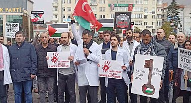 Sağlık çalışanlarından Filistin için "sessiz yürüyüş"