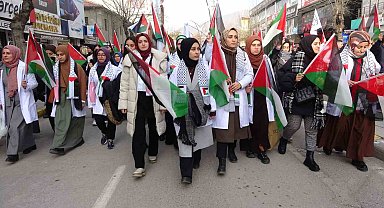 Sağlık çalışanlarından Filistin için "sessiz yürüyüş"