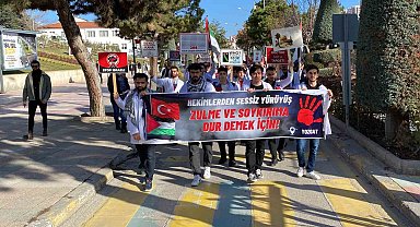 Sağlık çalışanlarından Gazze için "sessiz yürüyüş"