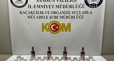 Samsun'da 70 paket kaçak elektronik sigara tütünü ele geçirildi