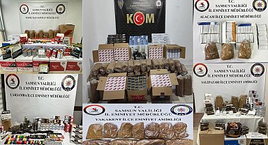Samsun'da KOM polisinden kaçak tütün mamulleri operasyonu: 33 kişi yakalandı