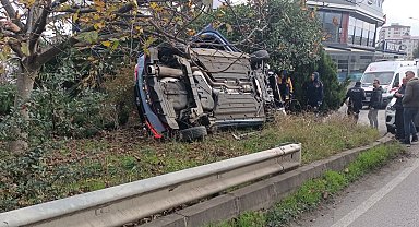 Samsun'da otomobil takla attı: 1 yaralı