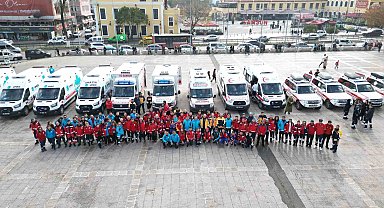 Samsun'da sağlık araçları korteji