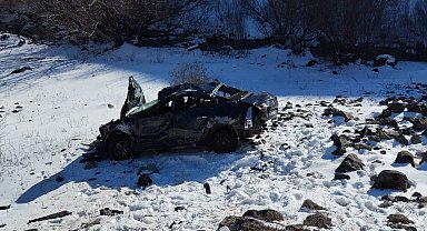 Şarampole uçan aracın sürücüsü öldü