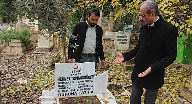 Şehit mezarına büyük saygısızlık