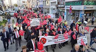 Şehit yakınları ve gazilerden 'şehitlere saygı yürüyüşü'