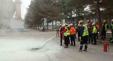 Siirt'te çimento fabrikasında acil durum tatbikatı