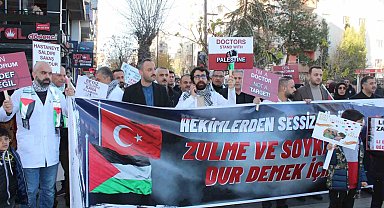 Siirt'te sağlık çalışanları 7 haftadır Filistin'e destek için 'sessiz yürüyüş' yapıyor
