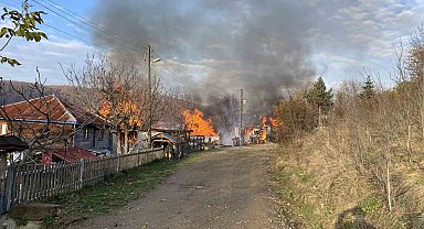 Sinop'ta çıkan yangında 1 ev, 1 ahır ve 1 ambar kül oldu