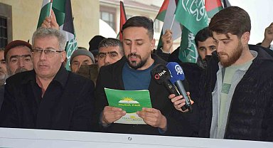 Şırnak'ta İsrail'in Filistin'e yönelik saldırıları protesto edildi