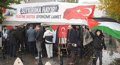 STK'lar Cizre'de 'Filistin İnsanlık Nöbeti Çadırı' kurdu