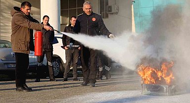 Terminal çalışanlarına yangına müdahale eğitimi