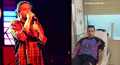 Ufuk Beydemir önce serum yedi sonra Bursa'da konser verdi