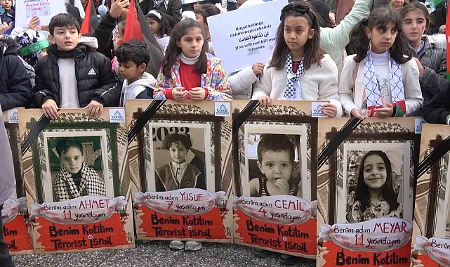 Yalovalı çocuklar Filistinli çocuklar için yürüdü