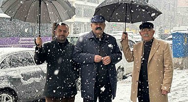 Yüksekova'da lapa lapa kar yağışı