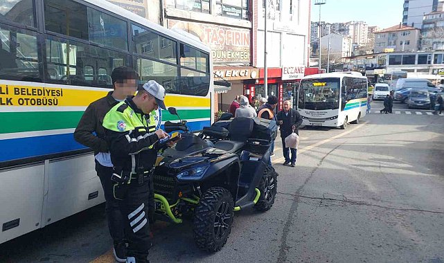 15 yaşındaki genç ATV ile trafiği birbirine kattı, 35 bin lira ceza yedi