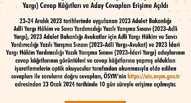 2023 Adalet Bakanlığı sınav sonuçları açıklandı
