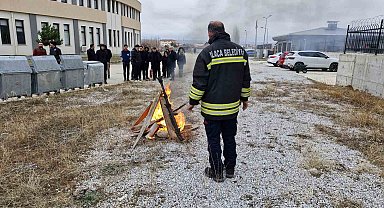 Alaca'da KYK'da yangın tatbikatı